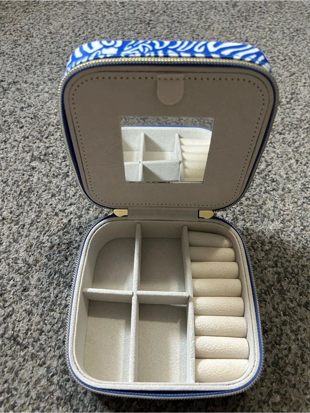 Lilly Pulitzer Blue and White Travel Jewelry Case